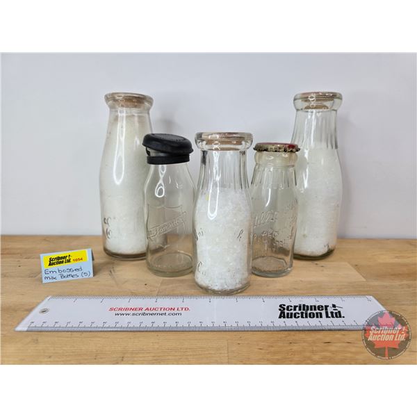Dairy Bottles ~ Embossed ~ Variety (5) (Tallest 8"H)