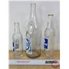 Image 2 : Clear Bottles (3) All Blue/White ACL : Sun Crest (2) & Dan's (Dan's Measures: 11-1/4"H)