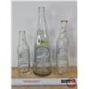 Image 3 : Clear Bottles (3) All Blue/White ACL : Sun Crest (2) & Dan's (Dan's Measures: 11-1/4"H)