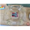 Image 2 : Smokers Collector Combo (3) : - Sweet Caporal Cardboard Store Advertisement - Clear ATLAS Ashtray - 