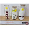 Image 1 : Milk Bottles (3) : NOCA (2) & HILO (1) (Tallest Measures: 6"H)