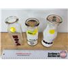 Image 2 : Milk Bottles (3) : NOCA (2) & HILO (1) (Tallest Measures: 6"H)