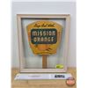 Image 1 : MISSION ORANGE Hand Fan (Framed) "Keep Cool With Mission Orange" (Frame Measures: 13-1/4"H x 11-1/4"