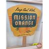 Image 2 : MISSION ORANGE Hand Fan (Framed) "Keep Cool With Mission Orange" (Frame Measures: 13-1/4"H x 11-1/4"