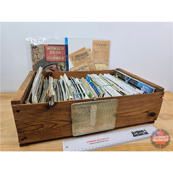 Collector Combo : Map Collection; Wood Fruit Crate (Paper Label) ; Receipts; Wonder Book of Rubber (