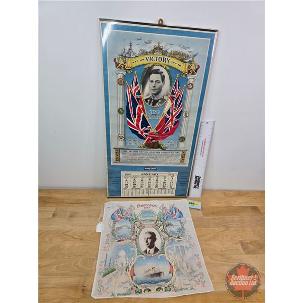 Collector Combo: King George VI :  ~ 1942 "Victory" Calendar featuring King George VI (Complete) (22
