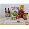 Image 1 : Vintage Kitchen Collector Combo : Crisco Oil Tin; Watkins Baking Powder Tins (2); Betsy Ross Tea Tin