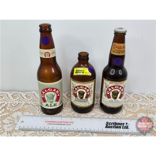 CALGARY Bottles (3) (All Paper Labels) (Tallest Measures 9"H)