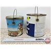 Image 2 : Pails (2): Miel Honey & Barbour's Peanut Butter (Honey Pail Measures: 6-1/2"H x 6-1/4"Dia)