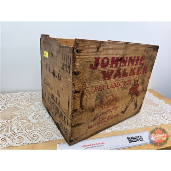 JOHNNIE WALKER Red Label Wood Crate (11"H x 10-3/4"W x 13-1/2"D)