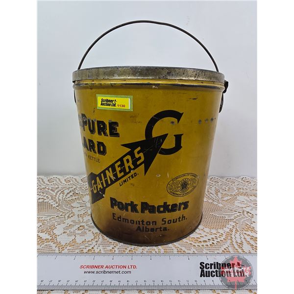 GAINERS Pure Lard Pail w/Lid (9-3/4"H)