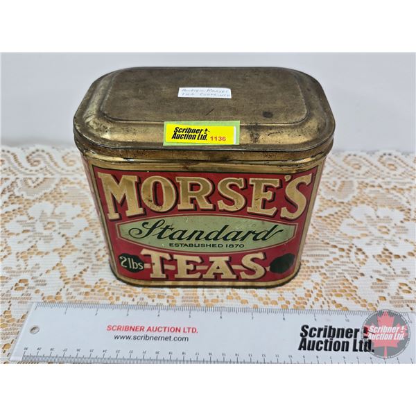 MORSE'S Tea Tin (6"H x 7"W x 4-3/4"D)