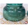 Image 5 : Blue/Turquoise Glass Insulators (2) (4-1/4"H)
