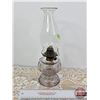 Image 3 : Coal Oil Finger Lamp : Amethyst Glass Font (Total Measures w/Chimney : 12-1/2"H)
