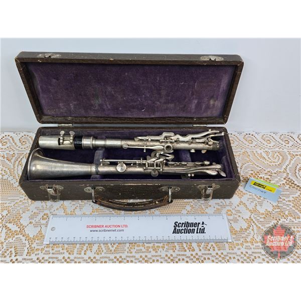 Vintage Clarinet : Brilliante 1920's Pan American w/Case (Case Measures : 3-3/4"H x 14-3/4"W x 5"D)
