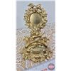 Image 2 : Antique Pocket Watch Stand : Gold Gilt : Cast Iron (Note: Inscription on back 1927) (5-3/4"H x 5-1/4