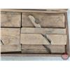 Image 4 : Large Antique Wood Chest with Wood Moulding Planes (13) (Case Measures: 4"H x 30"W x 9-1/2"D)