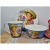 Image 2 : Vintage Kellogg's Breakfastware (4 of Each : Cups / Bowls / Plates) "Rice Krispies" : "Corn Flakes"