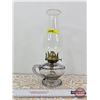 Image 1 : Coal Oil Finger Lamp : Amethyst Glass Font (Total Measures w/Chimney : 11-1/2"H)
