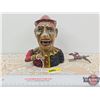 Image 1 : Cast Iron Clown Bank (Reproduction) (Heavy) (7"H) + Horse Rider