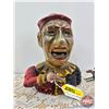 Image 2 : Cast Iron Clown Bank (Reproduction) (Heavy) (7"H) + Horse Rider