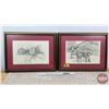Image 1 : Framed Black & White Prints (2) : Old Sturbridge Village & The Carding Mill and the Gristmill (Each 