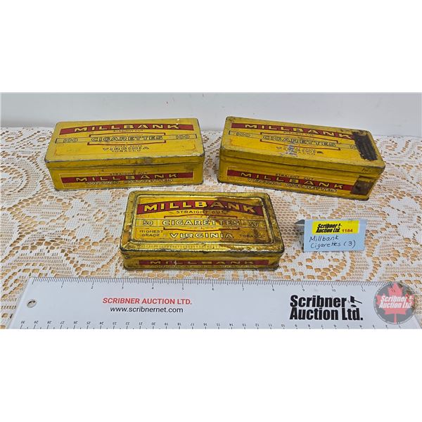 MILLBANK Tins (3) (Larger Tins Measure: 1-1/2"H x 6-1/2"W x 3"D)