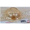 Image 3 : Vintage Jeannette Glass Floragold "Louisa" Pattern:  Ruffled Edge : Serving Bowl (Top Dia 9-1/2")