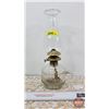 Image 1 : Coal Oil Clear Glass Finger Lamp (See Consignor Notes Tag in Pictures) (Total Measured w/Chimney 12"