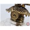 Image 8 : Coal Oil Clear Glass Finger Lamp (See Consignor Notes Tag in Pictures) (Total Measured w/Chimney 12"