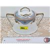 Image 1 : Sugar Bowl "MEITO" Hand Painted in Japan (Total Measures with Lid : 5"H x 8"W x 6-1/4"Dia Bottom) (N