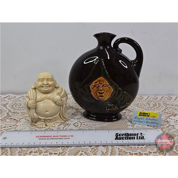 Collector Combo (2) : ~ DEWAR'S WHISKY : Royal Doulton England (Note: Crack on Front - Repaired) ~ L