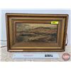 Image 1 : Antique Framed Oil Painting (Some Damage to Frame) (Frame Measures: 10-3/4"H x 16-3/4"H x 1-1/2"D)