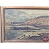 Image 3 : Antique Framed Oil Painting (Some Damage to Frame) (Frame Measures: 10-3/4"H x 16-3/4"H x 1-1/2"D)