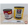 Image 1 : Collector Tin Combo (2): ~ GM General Motors Anti-Freeze Tin (No Lid) (8"H x 7"Dia) ~ ESSO MP Grease