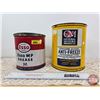 Image 2 : Collector Tin Combo (2): ~ GM General Motors Anti-Freeze Tin (No Lid) (8"H x 7"Dia) ~ ESSO MP Grease
