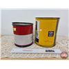 Image 3 : Collector Tin Combo (2): ~ GM General Motors Anti-Freeze Tin (No Lid) (8"H x 7"Dia) ~ ESSO MP Grease