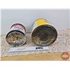 Image 7 : Collector Tin Combo (2): ~ GM General Motors Anti-Freeze Tin (No Lid) (8"H x 7"Dia) ~ ESSO MP Grease