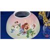 Image 11 : Antique Hanging Kero Lamp : Floral Glass Shade (Shade 14"Dia) (White Flame Burner)