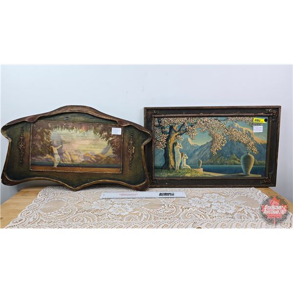 Framed Art (2):  ~ Antique Art Nouveau Framed (c.1920) (13-1/2"H x 22-3/4") ~ Antique Henri G Reynar