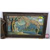 Image 2 : Framed Art (2):  ~ Antique Art Nouveau Framed (c.1920) (13-1/2"H x 22-3/4") ~ Antique Henri G Reynar