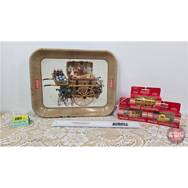 Coca-Cola Die-Cast Collector Toy Vehicles (4) (All in Orig. Boxes) + Coca-Cola Serving Tray (Each Bo