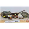 Image 1 : Vintage Grouping : Milk Can Lid; Scoop; Cups (2); Bottles (3); etc (Scoop Measures: 17"L)