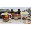 Image 2 : Vintage Grouping : Milk Can Lid; Scoop; Cups (2); Bottles (3); etc (Scoop Measures: 17"L)