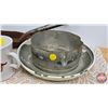 Image 3 : Vintage Grouping : Milk Can Lid; Scoop; Cups (2); Bottles (3); etc (Scoop Measures: 17"L)