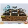 Image 1 : Jars (6) & Wood Carrier (Carrier Measures: 6"H x 16"W x 12-1/2"D)