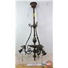 Image 1 : Antique Victorian Gas-Electric Chandelier (c.1900s) (Total Measures: 37"H)