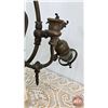 Image 3 : Antique Victorian Gas-Electric Chandelier (c.1900s) (Total Measures: 37"H)