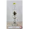 Image 1 : Coal Oil Lamp : Clear : Banner Burner (Total Measures w/Chimney 16"H)