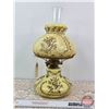 Image 1 : Antique Victorian Parlor Lamp : H. Milton Burner (Total Measures w/Chimney : 15-3/4"H)
